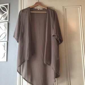 Taupe sheer kimono